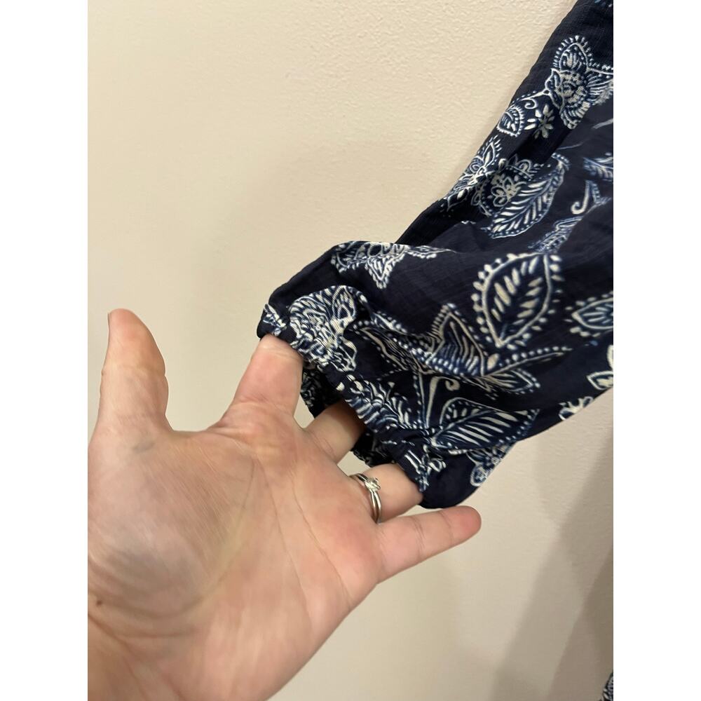 LOFT Paisley Bow Pocket Boho Maxi Dress Blue NWT Size Large - Picture 8 of 12